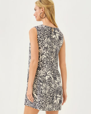 Edita Shift Dress, Onyx Lots To Spot Engineered Woven Shift, large image 2