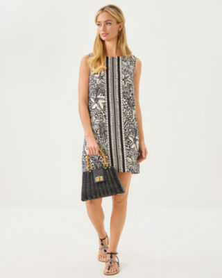 Edita Shift Dress, Onyx Lots To Spot Engineered Woven Shift, large image 4