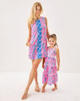 Edita Shift Dress, Rousseau Pink Barefoot Beachcombers Engineered Dress, large image 5