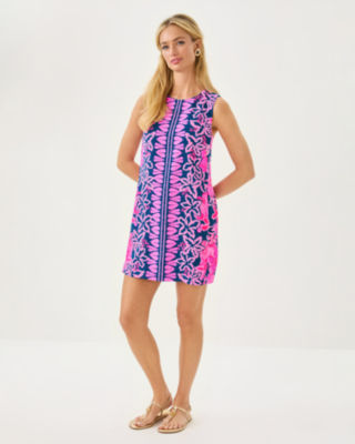 Edita Shift Dress, Starlight Navy Once And Floral Engineered Woven Shift, large image 4