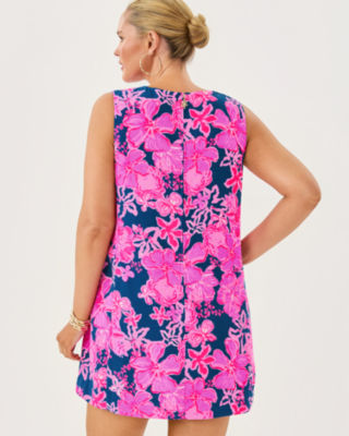 Edita Shift Dress, Starlight Navy Once And Floral Engineered Woven Shift, large image 6