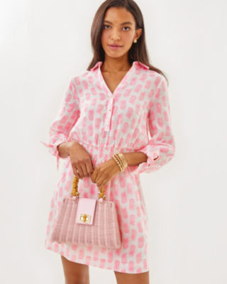 Abralynn Linen Shirtdress, Rousseau Pink Slice Of Sunshine, large image 2