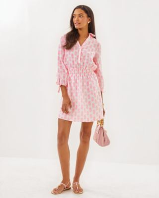 Abralynn Linen Shirtdress, Rousseau Pink Slice Of Sunshine, large image 3