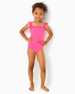 Girls Ashleigh Swimsuit, Roxie Pink, large - Lilly Pulitzer