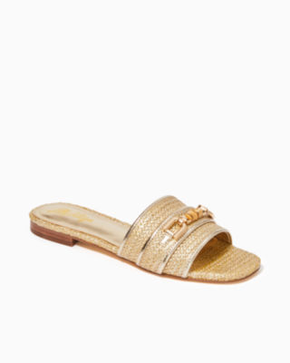 Dayna Sandal, Gold Metallic, large - Lilly Pulitzer