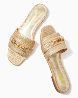 Shop Lilly Pulitzer Dayna Sandal In Gold Metallic