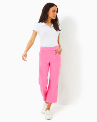 UPF 50+ Luxletic 26" Alston Crop Pant, Confetti Pink, large - Lilly Pulitzer