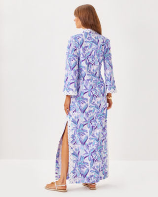 Shealyn Stretch Maxi Caftan, Tropicalia Purple Elephant In The Bloom, large image 2
