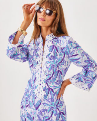 Shealyn Stretch Maxi Caftan, Tropicalia Purple Elephant In The Bloom, large image 4