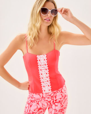 Shelli Stretch Top, Cane Coral, large image 2