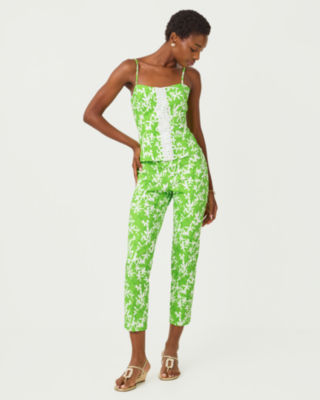 Shelli Stretch Top, Crocodile Green Liza, large