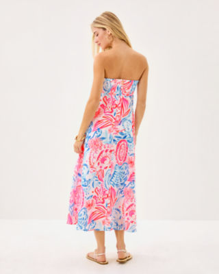 Jorgian Linen Midi Dress, Resort White Sun Sea Sand, large image 2