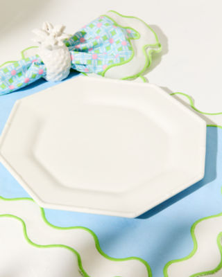 Porcelain Dinner Plate Set, Resort White, large - Lilly Pulitzer