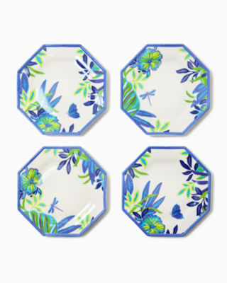 Porcelain Appetizer Plate Variety Set, Multi Engineered Plates, large - Lilly Pulitzer