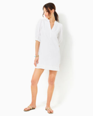 Shop Lilly Pulitzer Mialeigh Linen Dress In Resort White