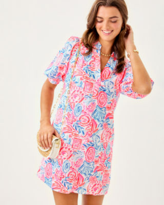 Mialeigh Linen Dress, Resort White Lil Sun Sea Sand, large