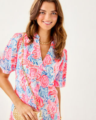 Mialeigh Linen Dress, Resort White Lil Sun Sea Sand, large image 2