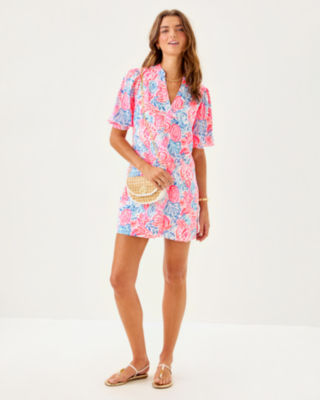 Mialeigh Linen Dress, Resort White Lil Sun Sea Sand, large image 3