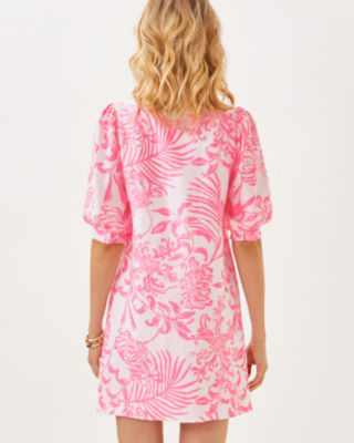 Mialeigh Linen Dress, Rousseau Pink Glisten In The Sun, large image 2