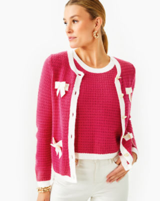 Valoria Sweater Set, Raspberry Rouge, large - Lilly Pulitzer