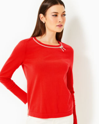 Morgen Sweater, Rococo Red, large - Lilly Pulitzer