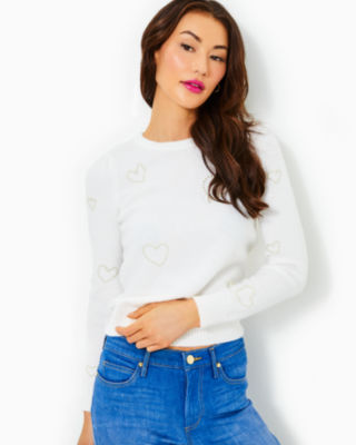 Mandia Sweater, Resort White Party Hearts, large image 3
