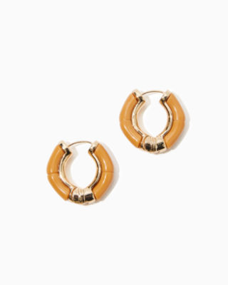 Shop Lilly Pulitzer Oyster Bay Hoop Earrings In Rattan