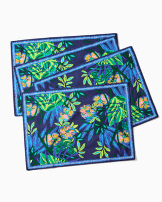 Engineered Print Placemat Set, Multi The Hottest Spot Engineered Placemat, large - Lilly Pulitzer