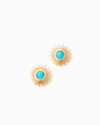 Sunshine Jungle Earrings, Breezy Aqua, large - Lilly Pulitzer