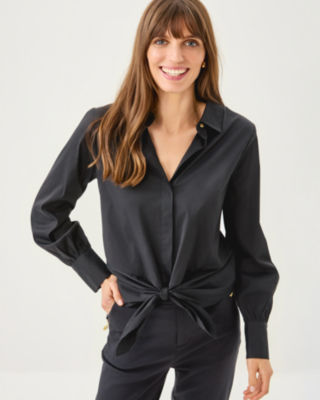 The Tie Lilly Shirt, Noir, large
