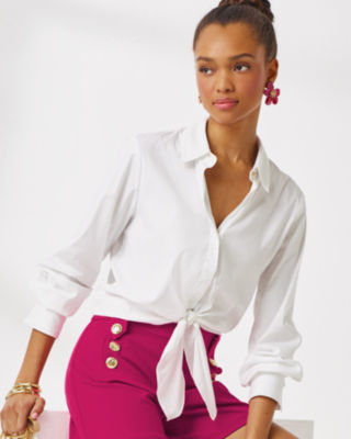 The Tie Lilly Shirt, Resort White, large image 4 - Lilly Pulitzer