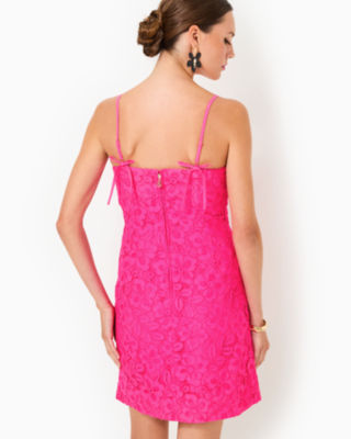 Maret Lace Dress, Passion Fruit Pink Flora Corded Lace, large image 1