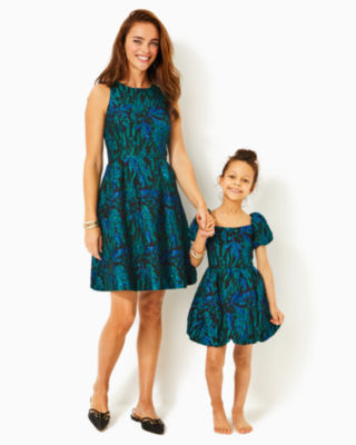 Jollian Brocade Dress, Deep Lagoon Berry Wild Metallic Brocade, large image 5