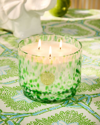 Speckled Glass Candle, Speckled Peninsula Green, large