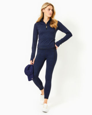 UPF 50+ Luxletic 26" Weekender High Rise Legging, Low Tide Navy Twisted Up Active Jacquard, large - Lilly Pulitzer