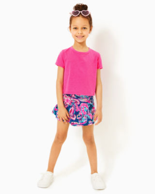 Luxletic Girls Mini Slice Active Tee, Passion Fruit Pink, large - Lilly Pulitzer