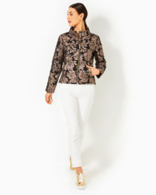 Emelyn Brocade Jacket, Noir Moonlight Dance Brocade, large image 3