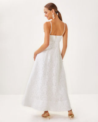 Sarahlynne Maxi Dress, Resort White Stacked Palm Burnout, large image 1
