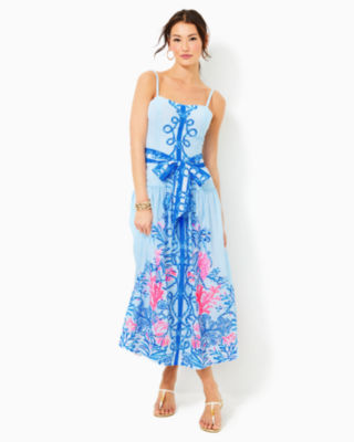 Lilly Pulitzer Saylar Maxi Dress In Multi Naut Today Engineered Woven Maxi Dress