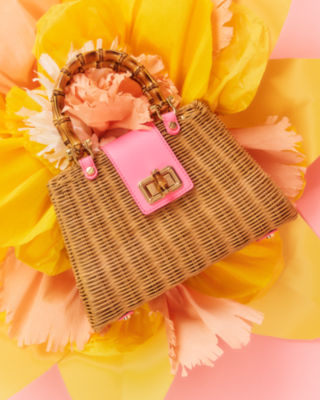 Leena Top Handle Bag, Cherry Blossom Pink X Honey, large