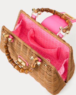 Leena Top Handle Bag, Cherry Blossom Pink X Honey, large image 5