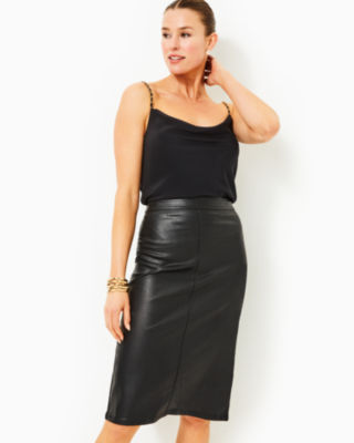 Fairview Stretch Coated Midi Skirt, , large  - Lilly Pulitzer
