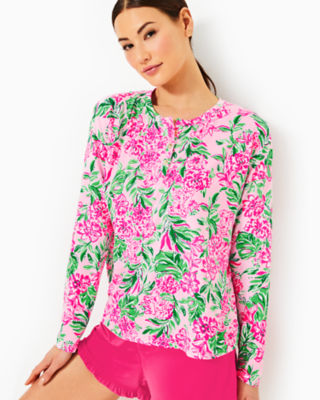 Lucretia Pajama Top, Conch Shell Pink Koala La La, large - Lilly Pulitzer