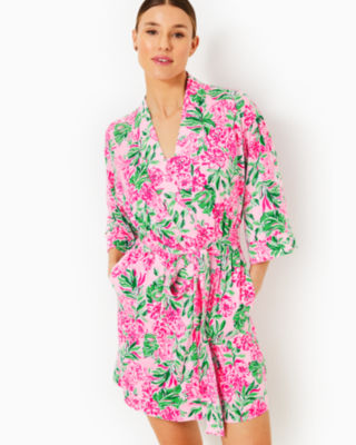 Cason Pajama Robe, Conch Shell Pink Koala La La, large - Lilly Pulitzer