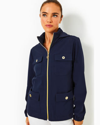 UPF 50+ Luxletic Zaylee Performance Jacket, Low Tide Navy, large - Lilly Pulitzer