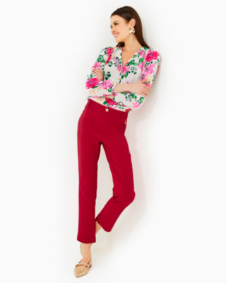 29" Ana High Rise Pant, Malbec Red, large - Lilly Pulitzer