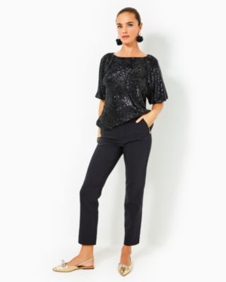 Lilly Pulitzer Ana High Rise Pant In Noir In Noir