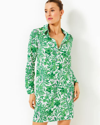 Lilly Pulitzer Kindra Mini Dress In Fiddle Leaf Green Lil Escape Plan In Fiddle Leaf Green Lil Escape Plan