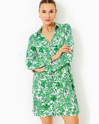 Lilly Pulitzer Kindra Mini Dress In Fiddle Leaf Green Lil Escape Plan In Fiddle Leaf Green Lil Escape Plan
