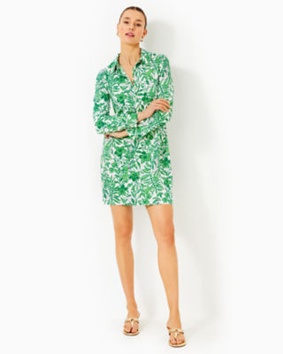 Lilly Pulitzer Kindra Mini Dress In Fiddle Leaf Green Lil Escape Plan In Fiddle Leaf Green Lil Escape Plan